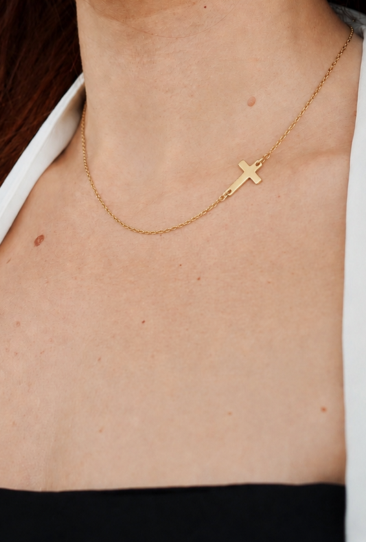 The Eden Side-Cross Necklace